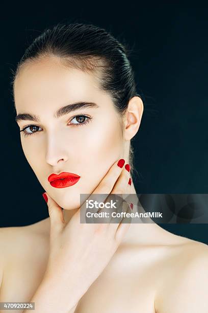 Studio Shot Of Young Beautiful Woman Stock Photo - Download Image Now - Manicure, 20-24 Years, 2015