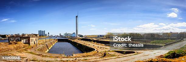 Panoramic View Of The Govan Graving Docks Glasgow Stock Photo - Download Image Now - Govan, Clyde River, 2015