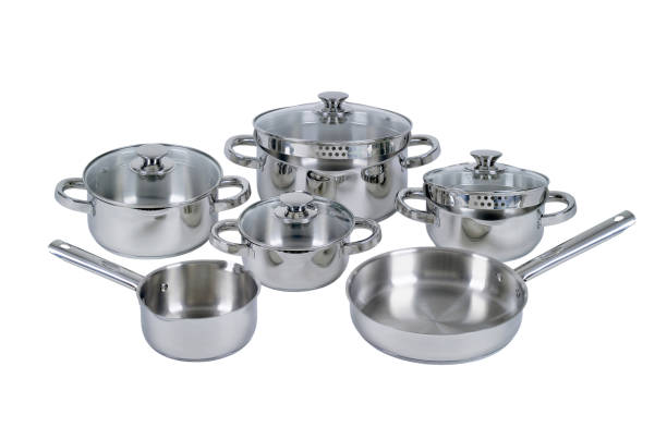 istock Stainless steel pots and pans 470920793