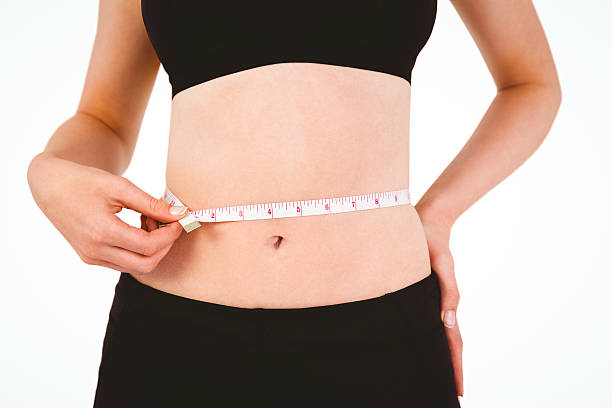 istock Fit woman measuring her waist 470923042