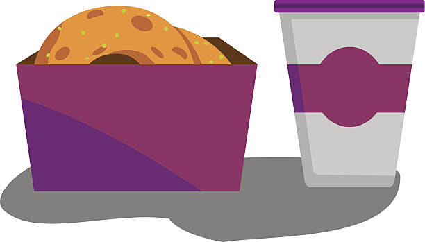 Donut and coffee vector art illustration