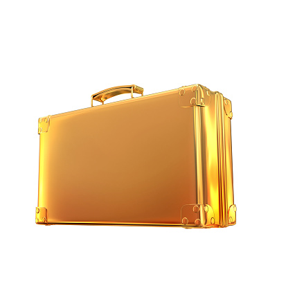 Beautiful golden briefcase representing  business. Hi gh resolution.