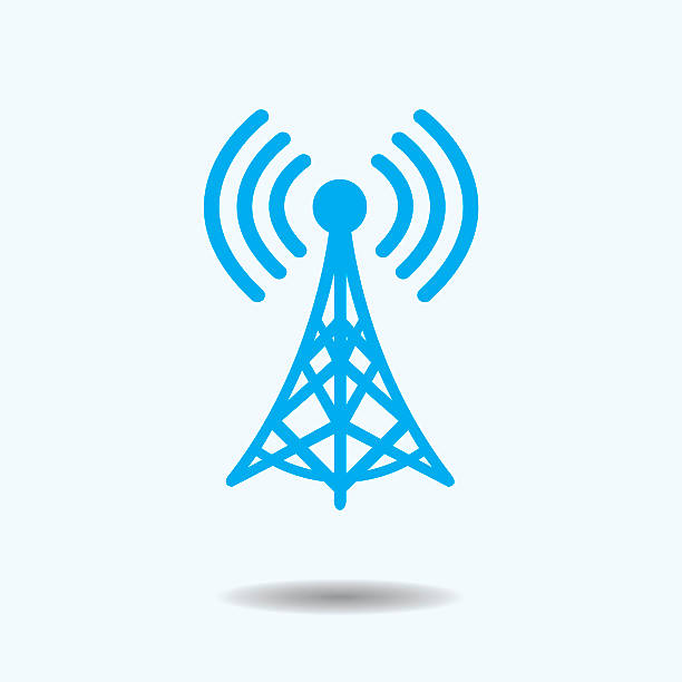 illustrations, cliparts, dessins animés et icônes de tour de l'accès internet sans fil - broadcasting communications tower antenna radio wave