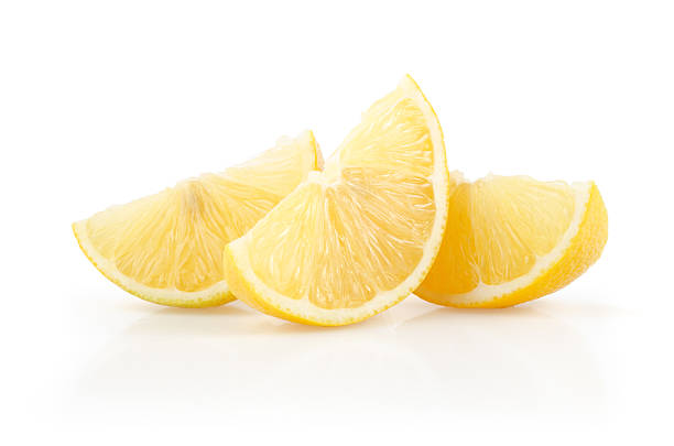 レモンのスライス - lemon textured peel portion ストックフォトと画像