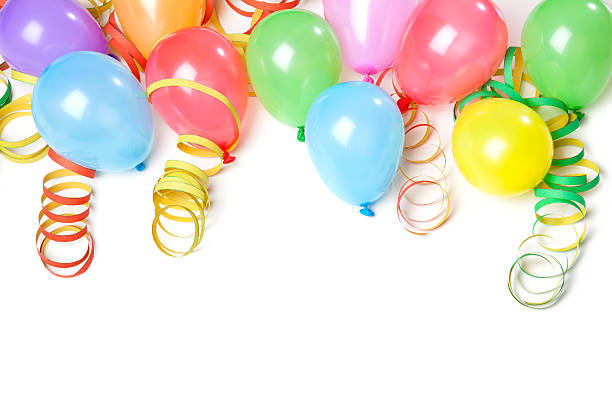 Party Balloons, Isolated on White stock photo