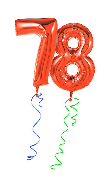 istock Red balloons with ribbon - Number 78 470932348