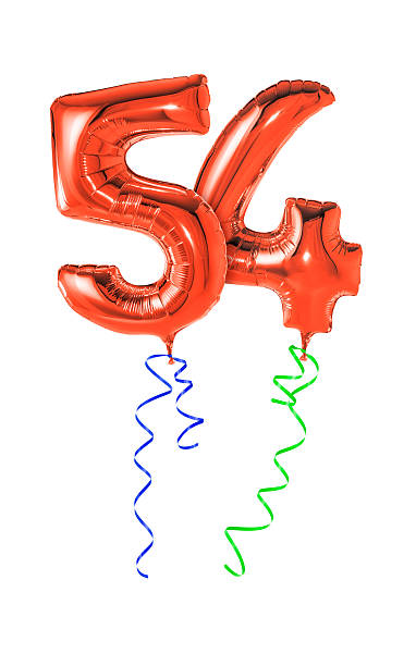 istock Red balloons with ribbon - Number 54 470933206