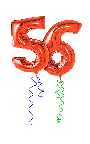istock Red balloons with ribbon - Number 56 470933214