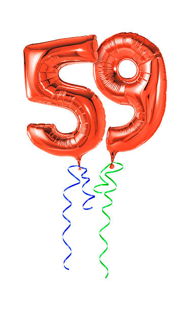 istock Red balloons with ribbon - Number 59 470933218