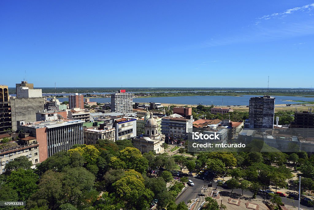 Asunción, Paraguay: skyline with the river and the bay Asunción, Paraguay: city center skyline looking towards Plaza de los Heroes - Asuncion Bay and River Paraguay in the background - photo by M.Torres Asuncion Stock Photo