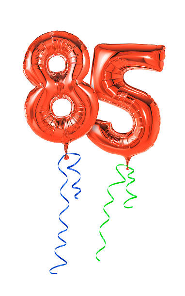 istock Red balloons with ribbon - Number 85 470933732