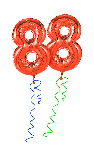 istock Red balloons with ribbon - Number 88 470934520