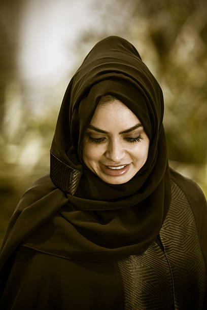 istock Arab Emirati Happy Demure Young Lady BW 470934542