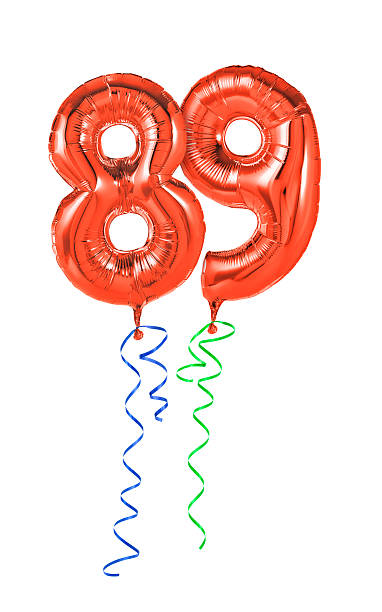 istock Red balloons with ribbon - Number 89 470934616