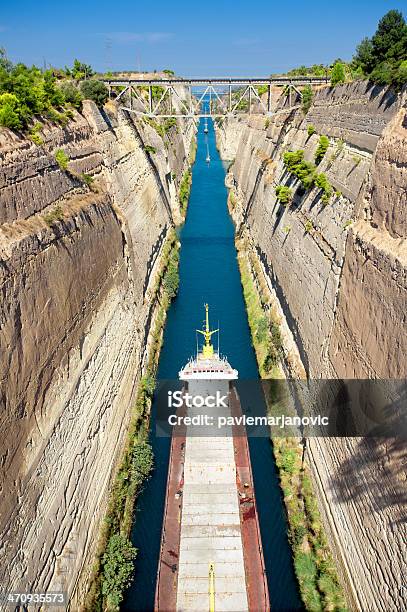 Corinth Canal Stock Photo - Download Image Now - Aegean Sea, Canal, Cliff