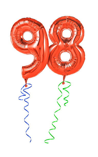 istock Red balloons with ribbon - Number 98 470937718