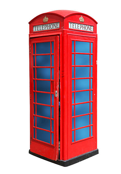 istock Classic British red phone booth in London isolated on white 470939032