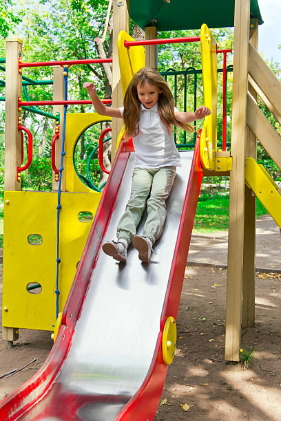 istock Active girl on nursery platform in summer 470942816