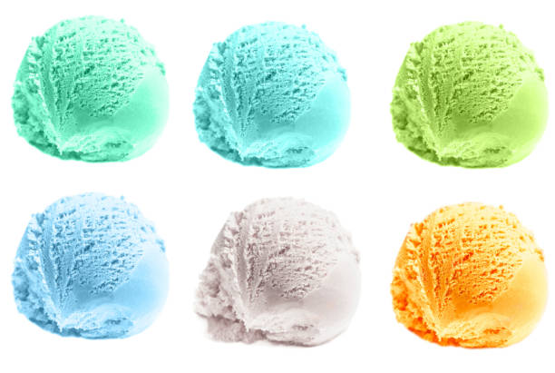 Scoop of ice cream isolated  on white background. Ball of  Ice-Cream close up.