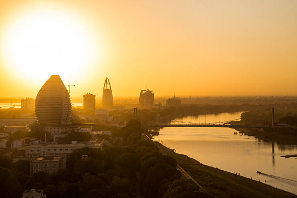 Sunset view of Khartoum, Sudan Sunset view of Khartoum, Sudan khartoum stock pictures, royalty-free photos & images