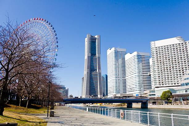 istock Yokohama white commercial building,Blue background 470947216