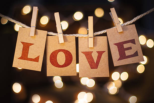 istock Love Concept Clipped Cards and Lights 470950770