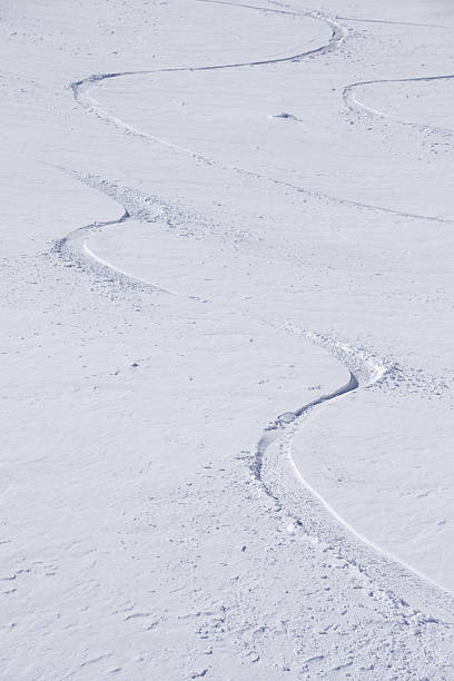 istock Tracks on a mountain Slope, freeride in deep snow 470953874