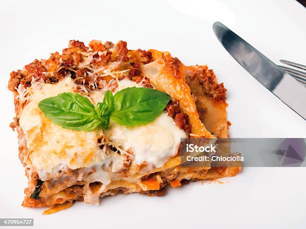 Tasty Lasagna Stock Photo - Download Image Now - Baked, Basil, Bechamel Sauce