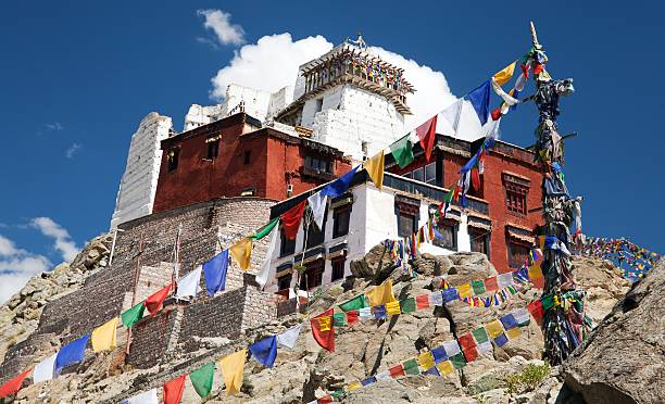 istock Namgyal Tsemo Gompa with prayer flags 470955135