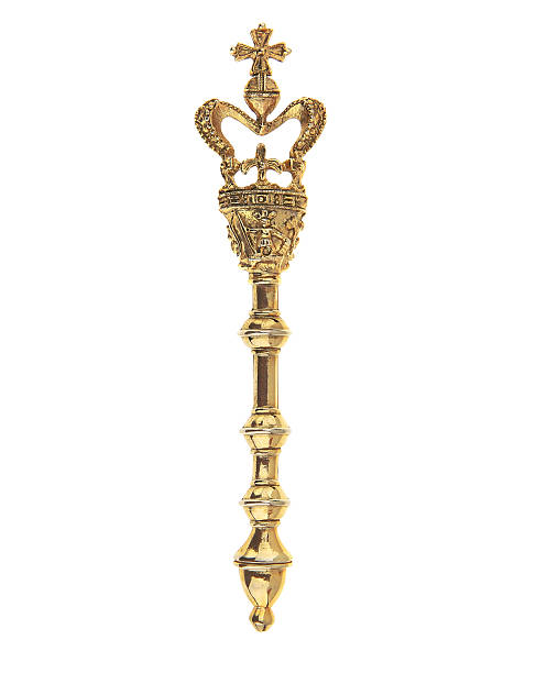 royal crown scepter staff - scepter stockfoto's en -beelden