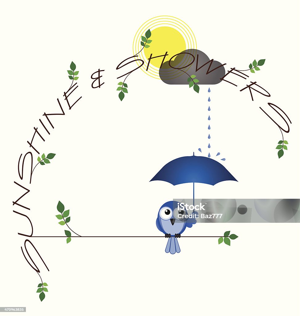 Sol y lluvia - arte vectorial de Agua descendente libre de derechos