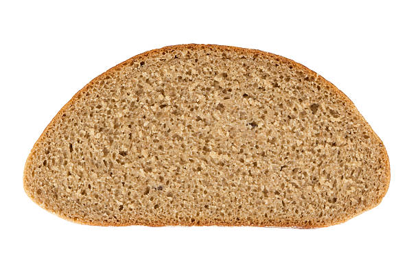istock Slice of rye bread isolated on white background 470967064