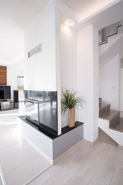 istock Designed fireplace in contemporary apartment 470967836