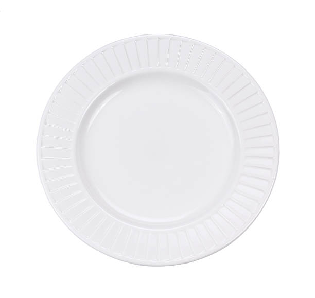 istock White empty plate isolated on white background. Clipping path included 470970386