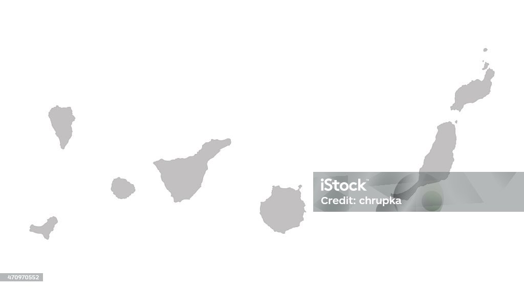 grey map of Canary Islands - Royalty-free Canarische Eilanden vectorkunst