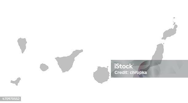 Grey Map Of Canary Islands Stockvectorkunst en meer beelden van Canarische Eilanden - Canarische Eilanden, Kaart, Spanje