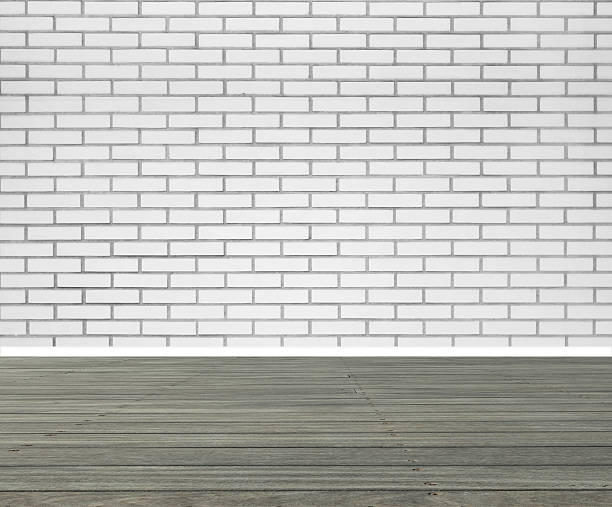 istock Room with white brick wall and wooden floor 470971800