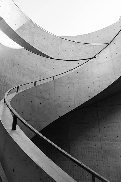staircase design architecture details - black and white bildbanksfoton och bilder