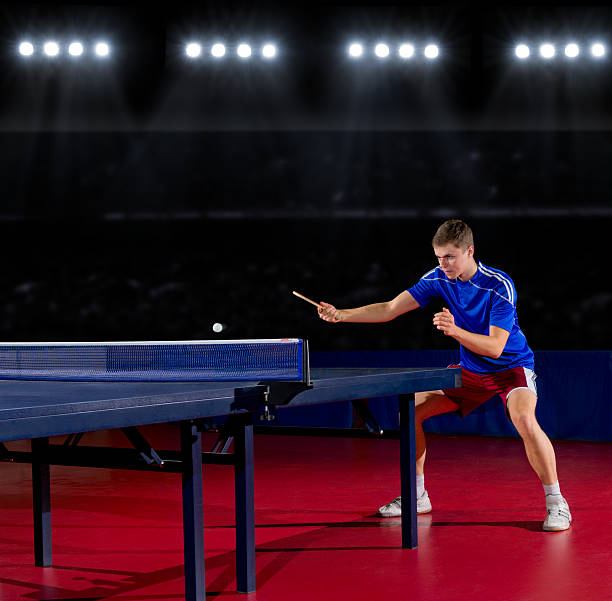 istock Table tennis player at sports hall 470972460