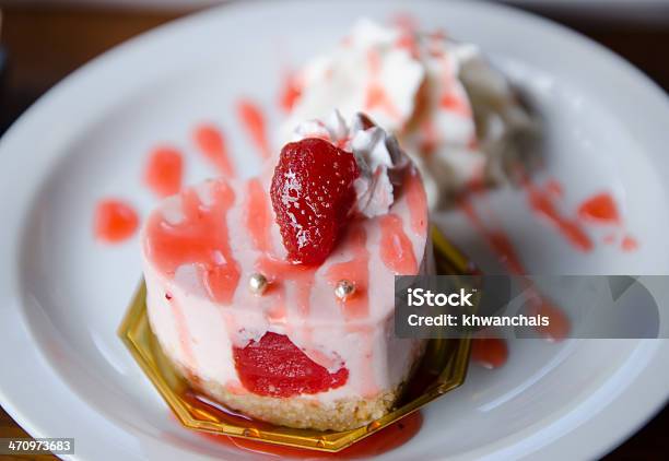 Strawberry Cheesecake Stock Photo - Download Image Now - Cake, Cheese, Cheesecake