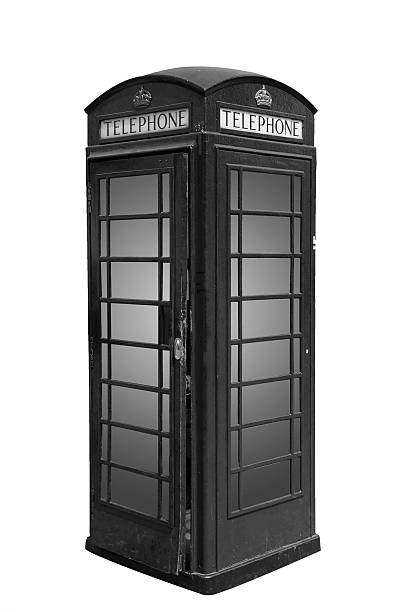 istock Classic British phone booth in London UK, isolated on white 470975050