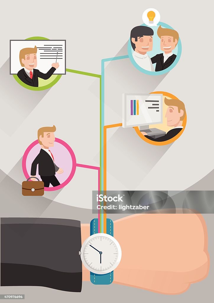 Time Workflow Time Management Business Workflow Vector Stock Illustration - Download ...