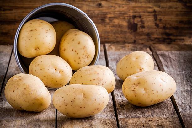 istock Fresh organic raw potatoes in a bucket 470978080