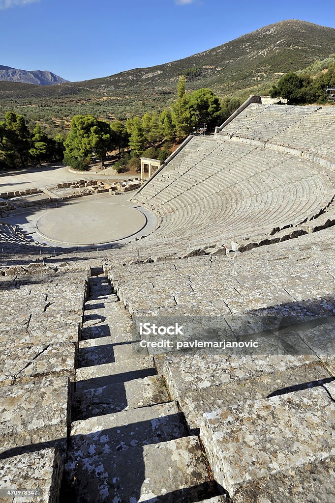 Epidaurus theater Epidaurus, first and biggest theater in ancient Greece Amphitheater Stock Photo