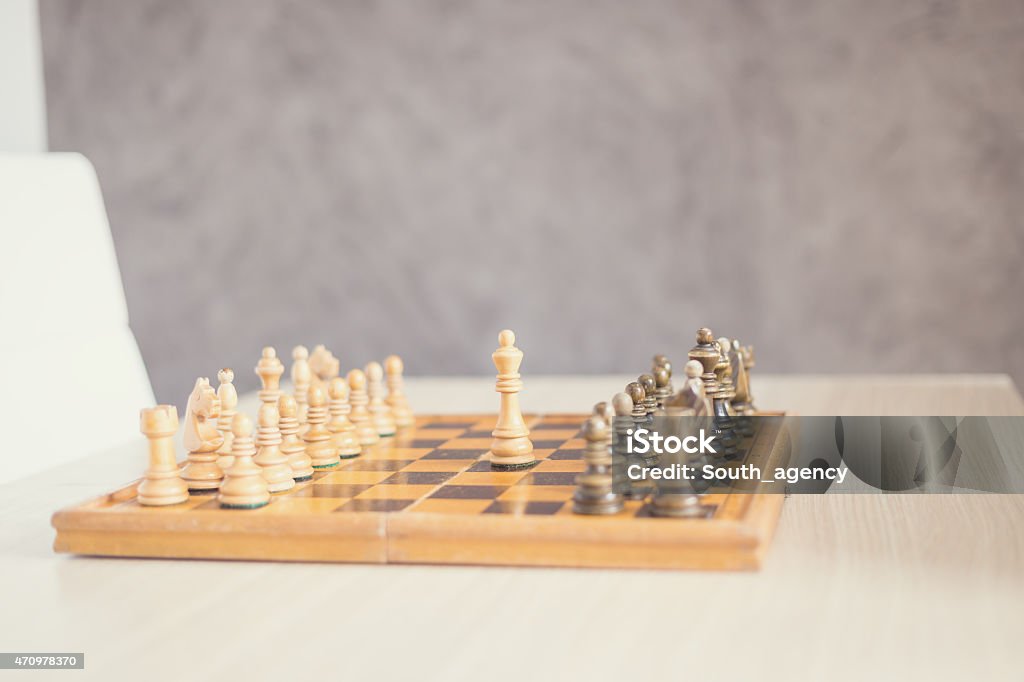 Alone against everyone Alone against everyone, king in chess 2015 Stock Photo