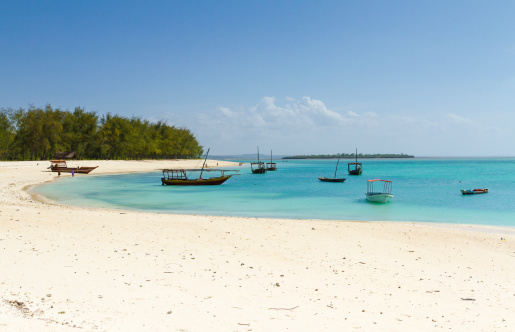 Scenic view of Kendwa beach in Zanzibar