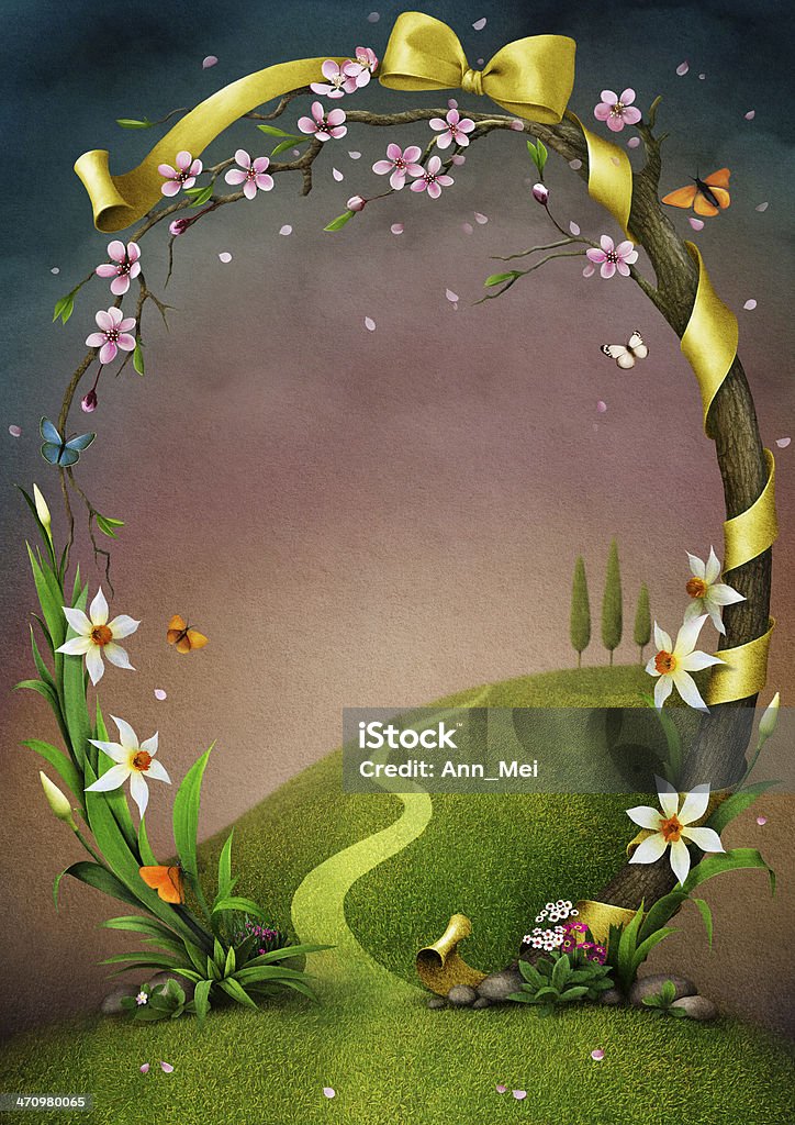 Spring Frame Nature Beautiful Spring Frame With Flowers Stock Illustration - Download Image ...