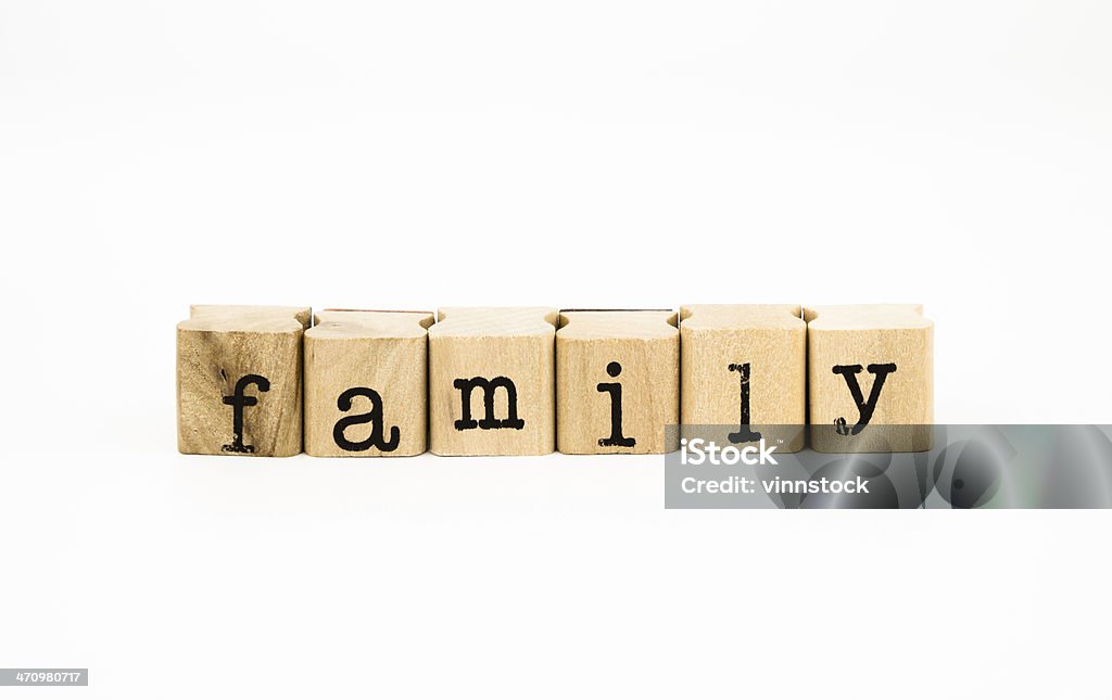 Family wording, relatives concept closeup family wording isolate on white background, relatives concept and idea Adult Stock Photo