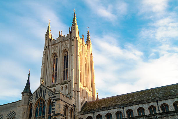 Bury St Edmunds cathedral tower The tower of Bury St Edmunds cathedral in a soft light bury st edmunds photos stock pictures, royalty-free photos & images