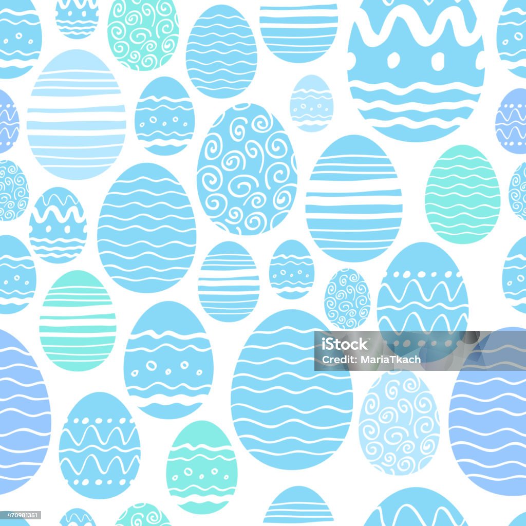 Seamless random easter eggs pattern in blue color. Backgrounds stock vector